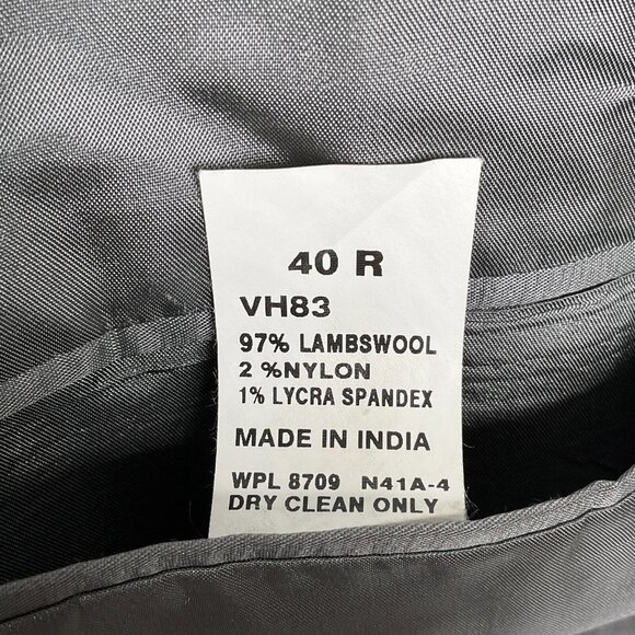 Nautica Blazer Men 40R Black Herringbone Lambswool Stretch Classic CareerJ acket - Picture 8 of 14